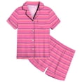 thumbnail image 3 of Pyjama pour Filles en Satin Doux à Rayures Ensemble de Pyjama Décontracté pour Confort Quotidien et Jeu, 3 of 3