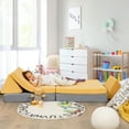 thumbnail image 3 of Costway 4-Piece Convertible Kids Couch or 2 Chairs Toddler to Teen Sofa and Play Set Yellow, 3 of 10