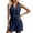 Blue, variant on Women's Summer 2 Piece Outfits Linen Sleeveless Matching Sets Button Down V Neck Casual Vest Waistcoat with Pockets