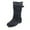 Black, variant on gakvov Snow Boots For Women Low Heel Mid-Calf Boots Women Boots Winter Buckle Strap Chunky Heels Slip On Ladies Footwear Shoes