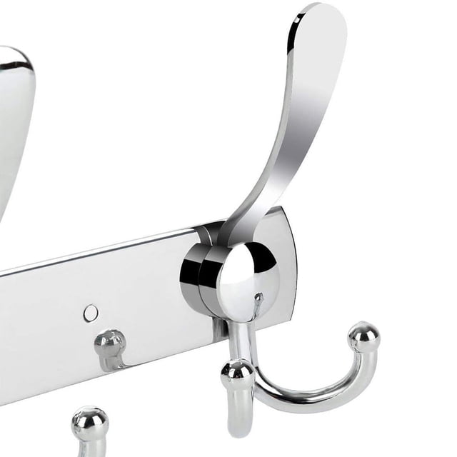 Coat Rack Wall Mounted Long,5 Tri Hooks for Hanging Coats, Coat Hooks Wall Mounted,Wall Coat Hanger,Hook Rack for Clothes,Jacket,Hats