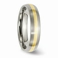 thumbnail image 4 of Titanium Real 14kt Yellow Inlay 5mm Brushed Band Size: 6; for Adults and Teens; for Women and Men, 4 of 6