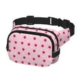 thumbnail image 2 of Rateoe Strawberry And Heart Print Fanny Pack Belt Bag for Women and Men, Square Double-Layer Waterproof Waist Pack with Adjustable Strap for Hiking, Jogging, Cycling, 2 of 9