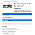 thumbnail image 2 of Brake Pad Set - Compatible with 1991 - 2004 Freightliner FL60 1992 1993 1994 1995 1996 1997 1998 1999 2000 2001 2002 2003, 2 of 2