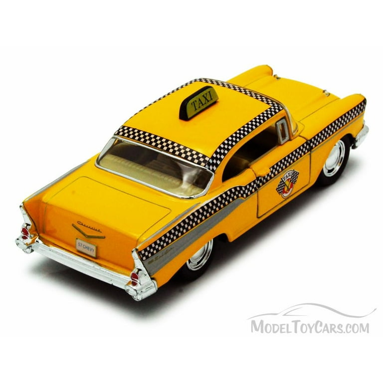 ミニカー MILTON MINI TOYS No,306 CHEVROLET TAXI 1957 Chevy Bel Air Taxi Cab, Yellow - Kinsmart 5360D - 1/40 scale