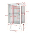 thumbnail image 4 of Storage Corner Cabinet with Tempered Glass Door, Modern Minimalist 2-Tier Floor Cabinet with Adjustable Shelf, Side Cabinet for Bathroom, Living Room, Bedroom, Dining Room, White, 4 of 8