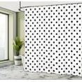 thumbnail image 4 of Ambesonne Polka Dot Shower Curtain, Rounds Retro Design Art, 69"Wx75"L, Black White, 4 of 4