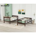 thumbnail image 6 of Bellemave Twin Over Twin Stairway Bunk Bed 2 Twin Bunk Bed with Storage Stairs Convertible 2 in 1 Bunk Bed Frame with Shelves and Guardrail, Espresso Brown, 6 of 10