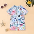 thumbnail image 2 of Djtdsds Kids Girls UPF 50+ Sun Protection Short Sleeve One Piece Swimsuit Colorful Floral Print Bathing Suit for Beach Pool Summer Activities Size:0-6 Months, 2 of 4