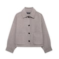 thumbnail image 5 of HH TRAF 2024 Abrigos de mujer Cuello vuelto liso Mangas largas Bolsillos Chaquetas de un solo pecho Otoño Mujer Moda 2 colores, 5 of 5