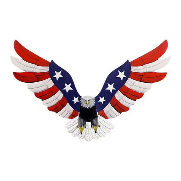 Hirigin 4th of July Eagle Wall Decor, Flat Metal Patriotic Wall Art Independence Day Decor Party Favor