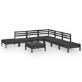 thumbnail image 2 of vidaXL 8 Piece Garden Lounge Set Solid Pinewood Black, 2 of 8