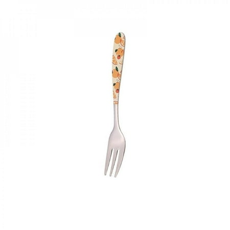

Monfince Small Forks with Fruit Pattern Printing Stainless Steel Appetizer Fork Dessert Fork for Oyster Crab Cake Banquet Party