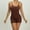 Coffee, variant on HOZADOIE Jumpsuits for Women Short One Piece Sleeveless Spaghetti Strap Seamless Workout Bodycon Summer Built in Bra Bodysuit Rompers Unitard Backless Yoga Outfits