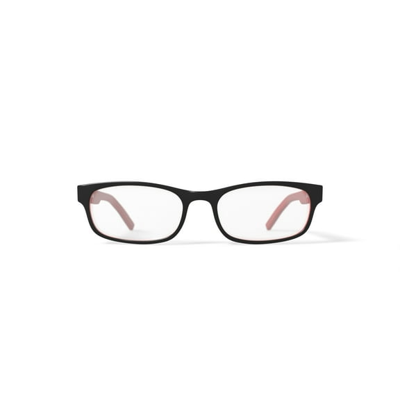 Walmart Youth FM17110 Rectangular Prescription Eyeglasses with Case, Black/Red