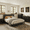 Gray-A, variant on 4 Piece Bedroom Furniture Set - Queen Bed Frame with LED Lights & Charging Station + Nightstands with Gold Handles + 5-Drawer and 6-Drawer Dresser with Anti-Tip Safety - Gray