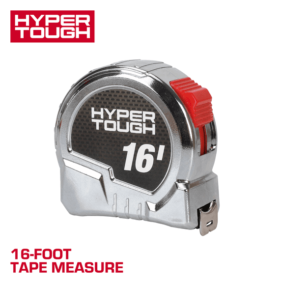 Hyper Tough 16-foot Chrome Tape Measure with Nylon Coated Blade