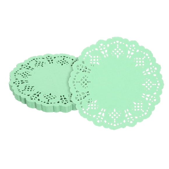 50 piezas de servilletas de papel, servilletas de papel de encaje de 3.5 pulgadas, manteles desechables de papel verdes