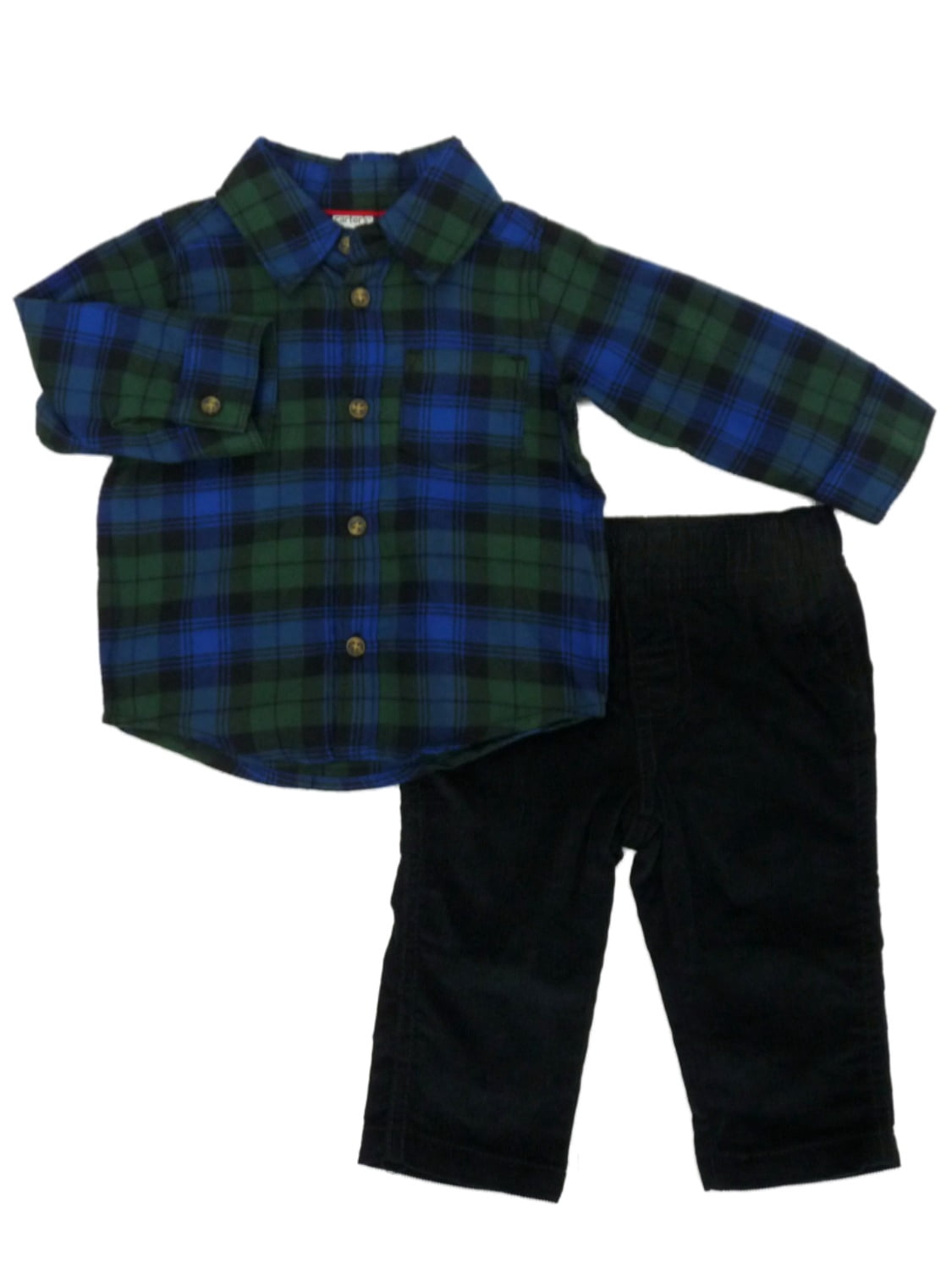 baby boy blue plaid shirt