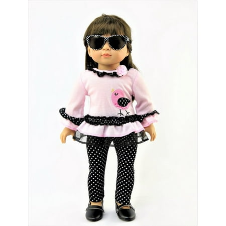 Polka Dot Ruffle Legging - Pink Ruffle & Polka Dot Pant Set | Fits 18