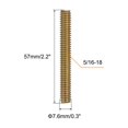 thumbnail image 2 of Uxcell 10pcs packs Fully Threaded Rods 5/16x2-1/4" for Mounting Assembly Fastening, Colorful Zinc, 2 of 5