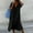 A0810-Black, variant on QUINDOS Summer Dresses for Women 2025 V-neck Casual Sundress Short Sleeve Sun Dresses Solid Color Pleated Long Midi Dresses for Women
