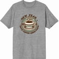 thumbnail image 3 of New Year, Same Coffee Addiction Adult Heather Gray Crew Neck Short Sleeve Tee-Medium, 3 of 4