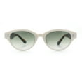 thumbnail image 3 of Polarized Cat Eye Thick Horn Rim Retro Hipster Vintage Vibe Sunglasses White Tortoise - Green, 3 of 8
