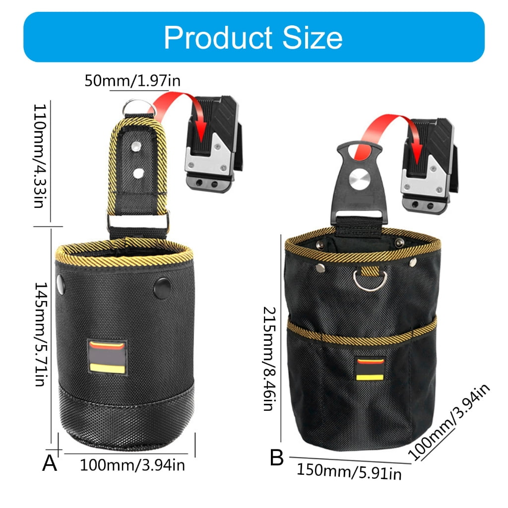 Nails Tool Bag Tool Pouches Quick-Hanging Screws Storage Bag for Electrician Plumber Carpenter Contractor Handy Man