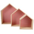 thumbnail image 3 of 3pcs Wood House Shape Storage Racks Multifunction Wall Shelves for Home, 3 of 8