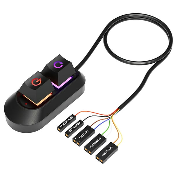 Interruptor PC Botón Encendido Computadora Escritorio RGB 2M para Caja Oficina en Casa