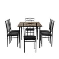 thumbnail image 3 of Chak’s Choice 4-6 Person Dining Table Set 7-Piece Kitchen Table and Chair Set Rectangular Dining Table with Six Chairs Space-Saving Design, Ideal for Small Apartments Black, 3 of 5