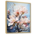 thumbnail image 2 of Designart "White Pink Magnolias Magnolia II" Floral Floater Framed Canvas Art Print, 2 of 7
