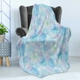 thumbnail image 4 of Snowflake Soft Flannel Fleece Blanket, Bokeh Style Background with Abstract Snowflake Pattern Winter Themed Composition, Cozy Plush for Indoor and Outdoor Use, 50" x 60", Multicolor, by Ambesonne, 4 of 5
