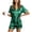 Green, variant on NominalSnug Satin Pajamas Sets for Women Button down Short Sleeves Tops and Elastic Waist Shorts Pjs Set Comfy Sleepwear