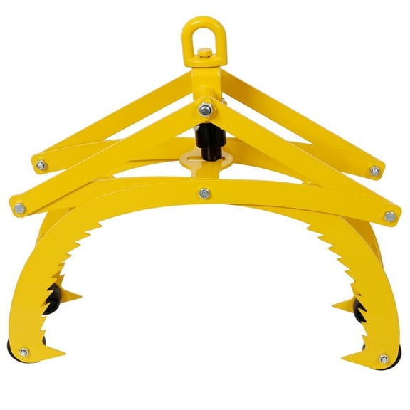 【LuckyNote】3300 LBS Capacity Automatic Log Tongs - 360° Swivel Lifting Tongs with 4 Claws (21" Open), Fits Forklift/ATV/Tractor (Yellow)