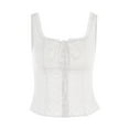thumbnail image 3 of Elippeo Women Button Tank Tops Ruffle Trim Eyelet Cutout Crop Tops Summer Sleeveless Basic Vest Aesthetic Clothes for Streetwear, 3 of 6