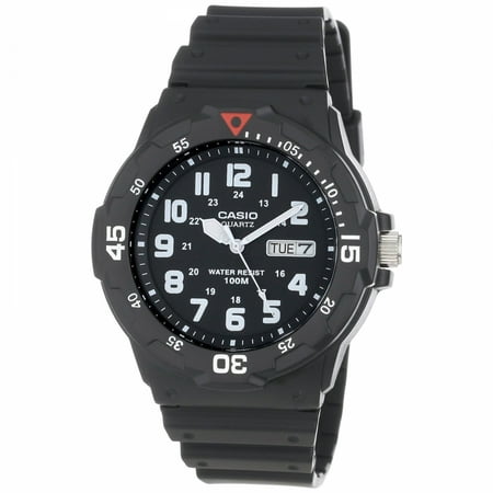 Men's 43mm Analog Dive-Style Watch, Black Resin