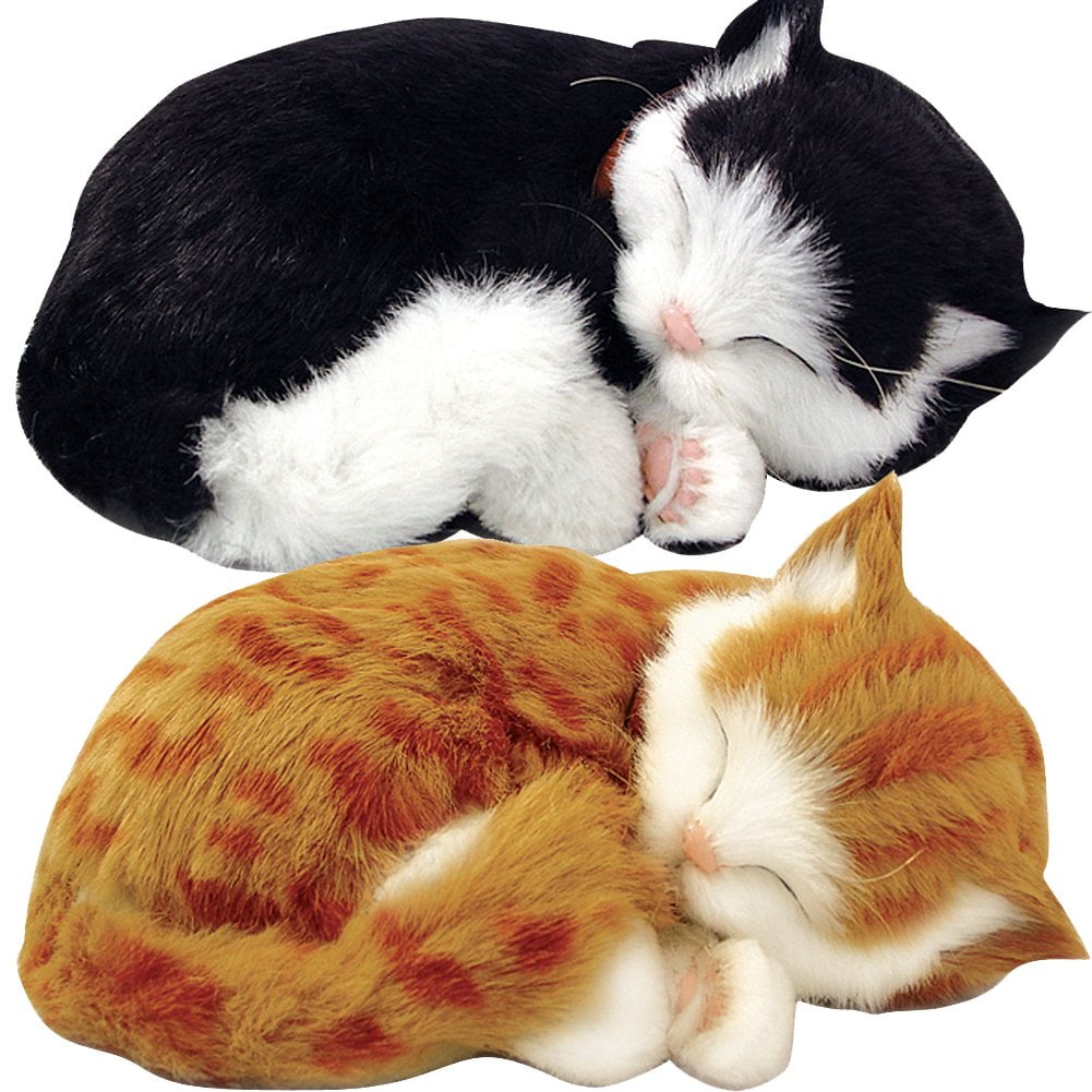 (Set) Perfect Petzzz Black And White & Orange Tabby Cats Sleeping