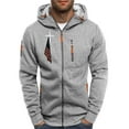 thumbnail image 2 of Txeol Mens Zip Up Hoodies American Flag Cross Graphic Sweatshirts Long Sleeve Lightweight Casual Patriotic Jackets,Gray,M, 2 of 4