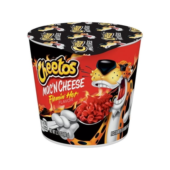 Pack of 2 Cheetos Mac 'N Cheese, Flamin' Hot Flavor, Mac and Cheese, Macaroni and Cheese, Shelf-Stable 2.11 oz Cup