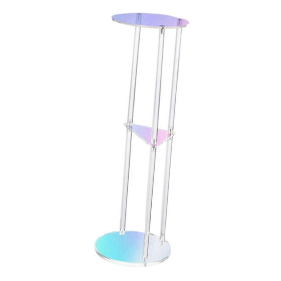 Acrylic Side Table Nightstand Round Table Colorful 3 Tier Design for Modern Living Room Bedroom Small Space