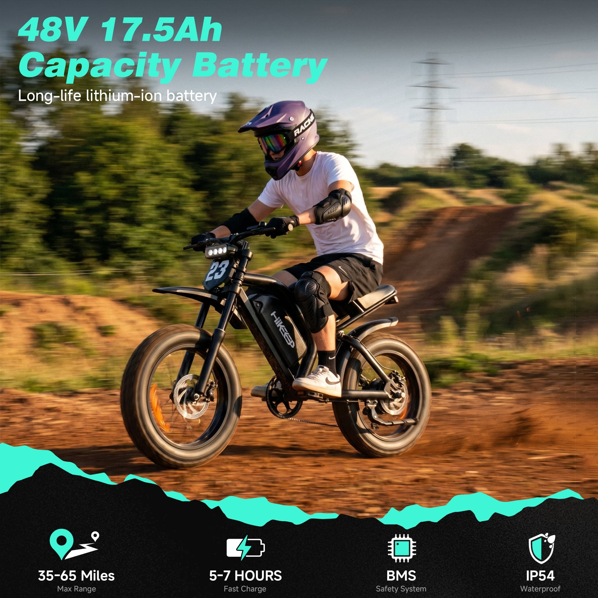 20" Fat Tire Electric Bike for Adults, 750W 1500W Peak Motor, 48V 17.5Ah Battery Ebike, E-Mountain Bike, UL2849
