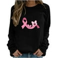 thumbnail image 1 of Meichang Women Pink Ribbon T-Shirts Long Sleeve Round Neck Lounge Sweatshirts Pink Ribbon Graphic Pullover In October Shirts Sweaters, 1 of 2