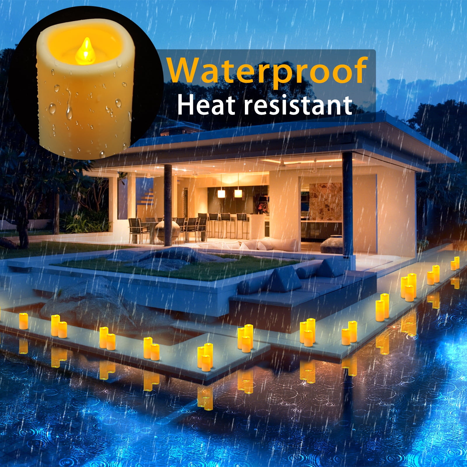 5 Pack LED Candles Flickering Flameless Candles with Remote Timer for Romantic Ambiance, Home Decor Mood Lighting Cozy Fall Decor Battery Operated Candles, Outdoor Waterproof
