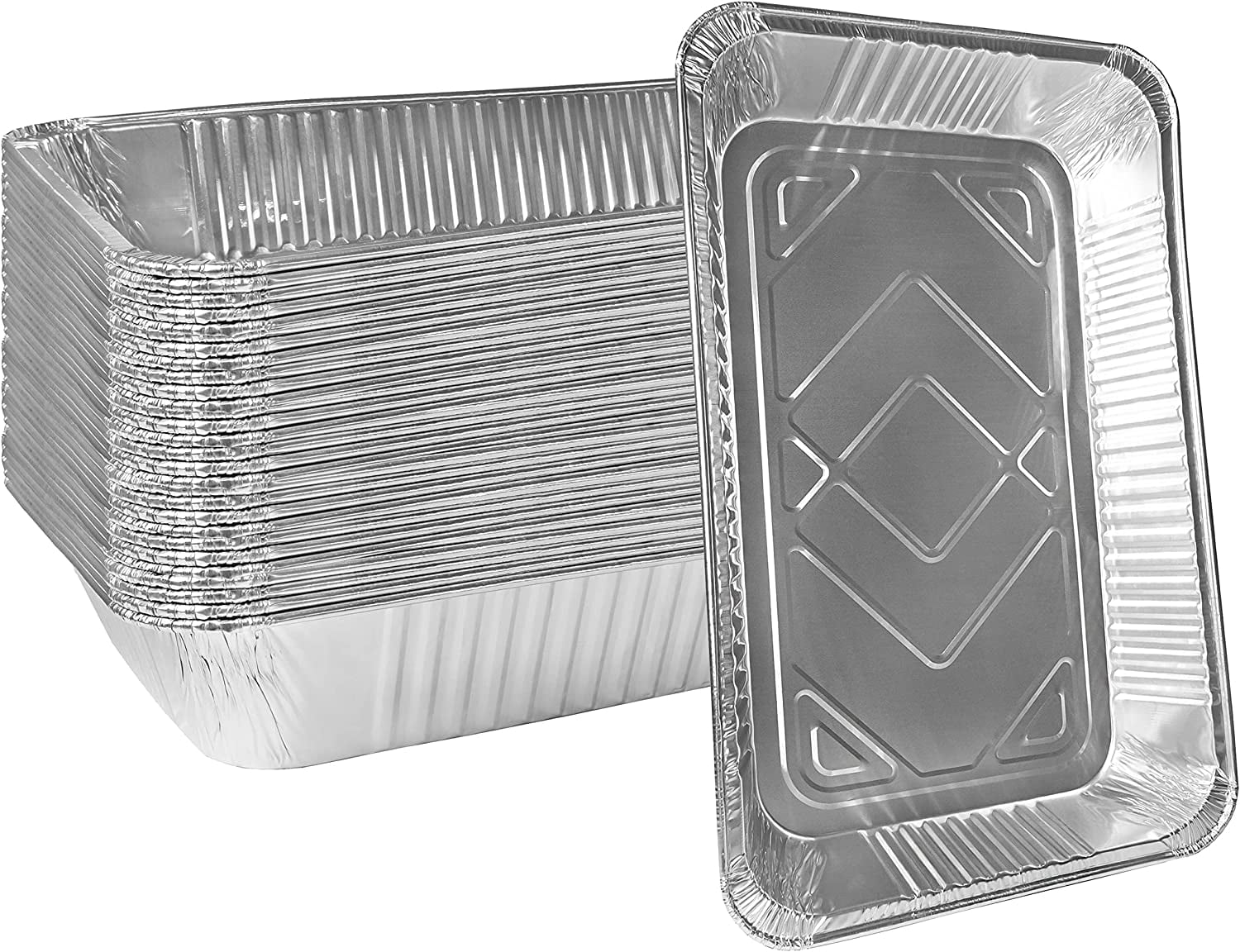 30-Pack Aluminum Half-Size Roasting Pans - Super-thick 9x13 Standard Size Chafing Pans Tins - Eco-Friendly Recyclable Aluminum - Portable Food