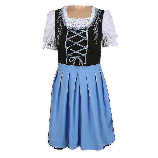 Medieval Costume German Oktoberfest Dirndl Dress Short Sleeve Doll Collar Retro Cute French Maid Outfit Cosplay Costume 5xl