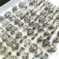 thumbnail image 7 of K-KED Bulk lots 50pcs Animal Design Punk Rocker Ring Lion Dragon Turtle Hedgehog Chain, 7 of 7