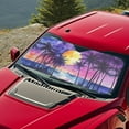 thumbnail image 4 of Jeiento Coconut Tree Sunset Car Windshield Sun Shade Foldable Automotive Front Window Sunshade Protector Window Shades Cover Sun Visor Shield for Most Sedan Truck SUV, 4 of 7