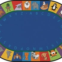 Carpets for Kids 90.77 7 ft. 6 in. x 12 ft. Oval all the Animals Literacy Seating Rug